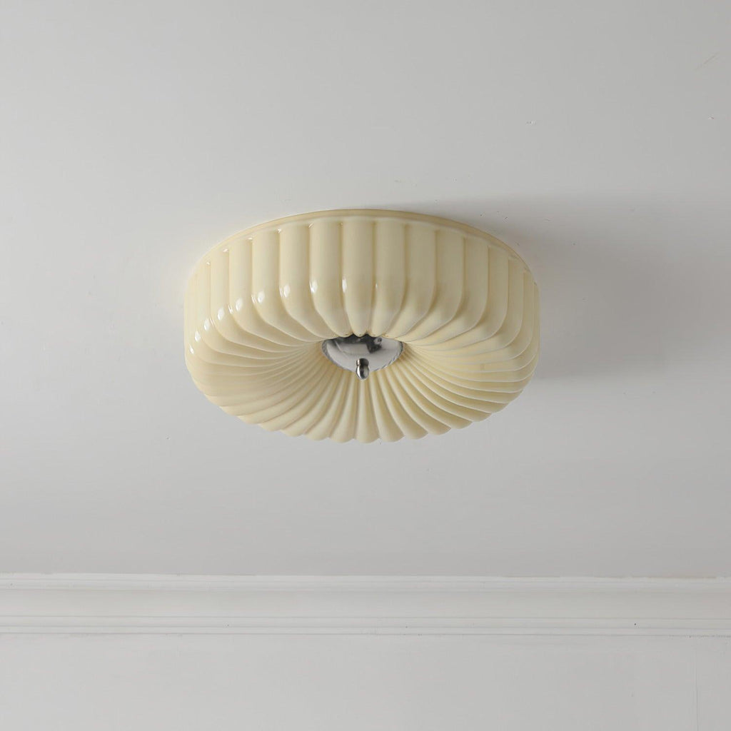 Mivone Cream Glass Flush Mount Ceiling Light