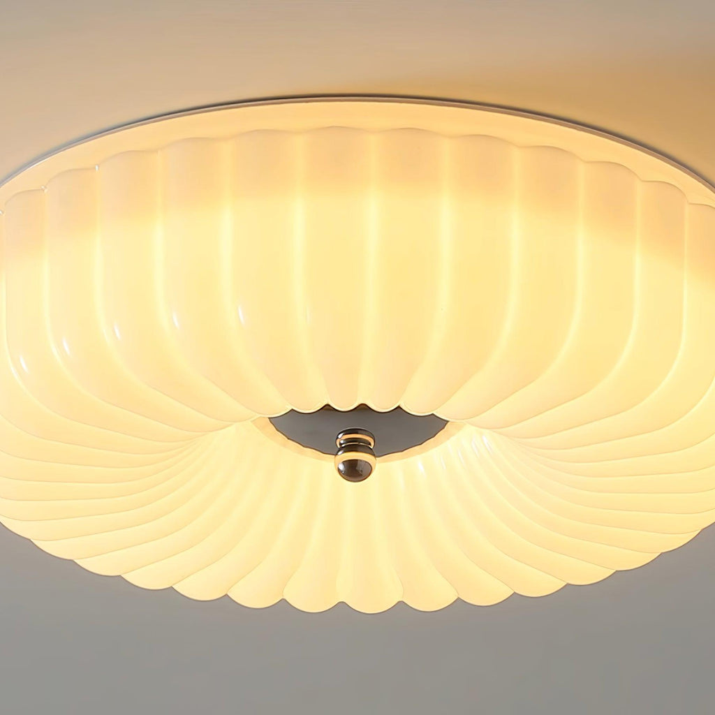 Mivone Cream Glass Flush Mount Ceiling Light