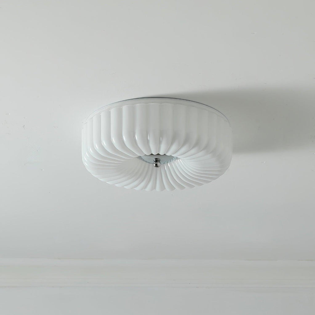 Mivone Cream Glass Flush Mount Ceiling Light