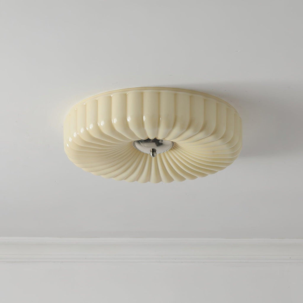 Mivone Cream Glass Flush Mount Ceiling Light