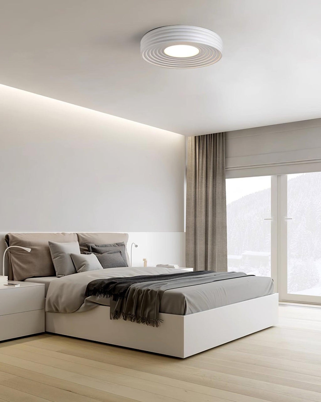Ceiling Light Ribbed Canopy Textured Contemporary Fixture