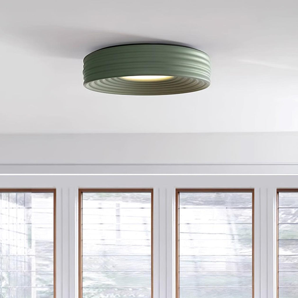 Ceiling Light Ribbed Canopy Textured Contemporary Fixture
