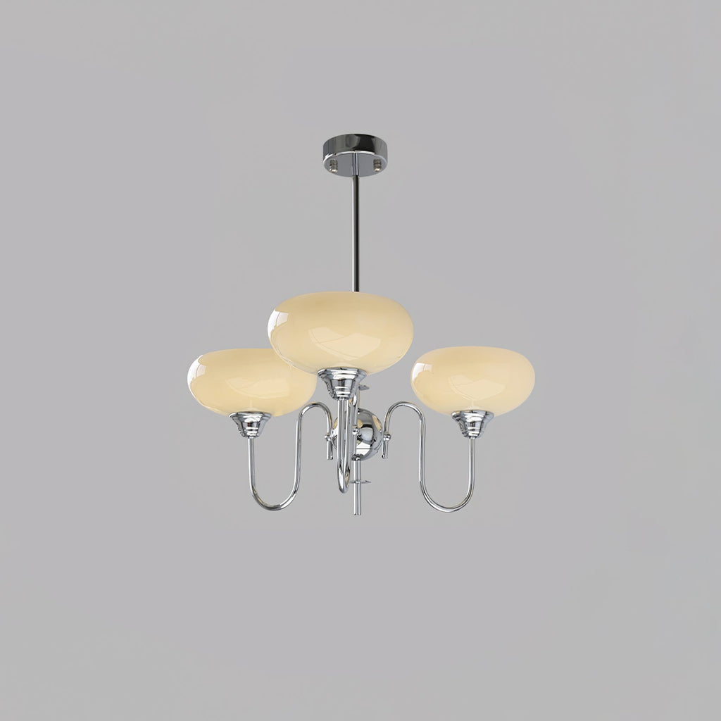 Silva Vintage LED Metal Multi Lampshade Creamy White Yellow Bulbs Luxury Bedroom Living Room Pendant Light, Gold/Chrome