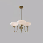 Silva Vintage LED Metal Multi Lampshade Creamy White Yellow Bulbs Luxury Bedroom Living Room Pendant Light, Gold/Chrome