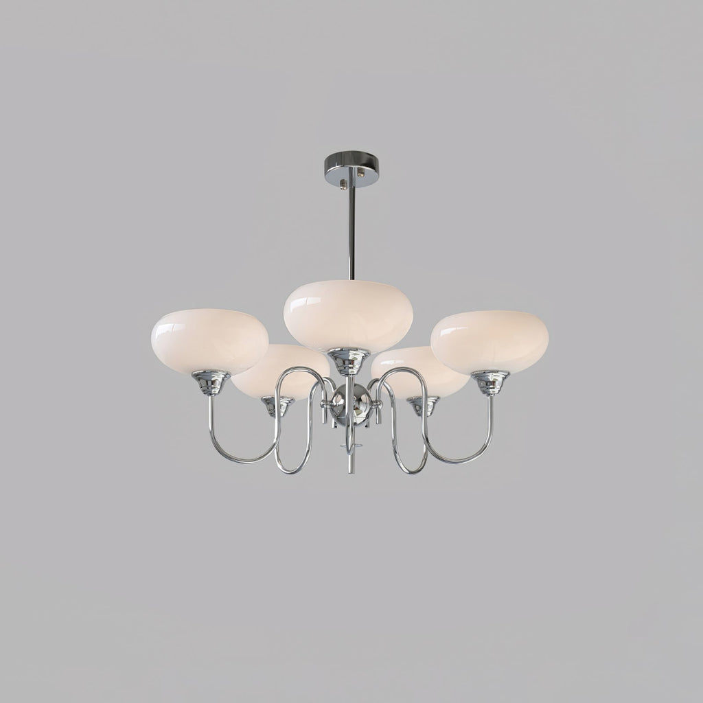 Silva Vintage LED Metal Multi Lampshade Creamy White Yellow Bulbs Luxury Bedroom Living Room Pendant Light, Gold/Chrome