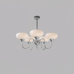 Silva Vintage LED Metal Multi Lampshade Creamy White Yellow Bulbs Luxury Bedroom Living Room Pendant Light, Gold/Chrome