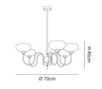 Silva Vintage LED Metal Multi Lampshade Creamy White Yellow Bulbs Luxury Bedroom Living Room Pendant Light, Gold/Chrome