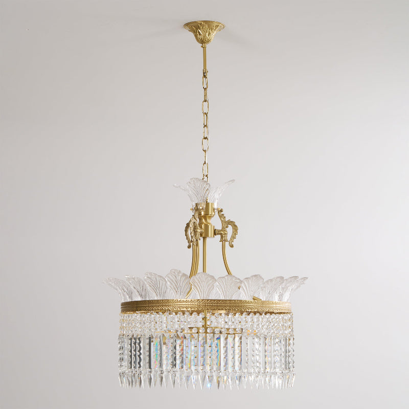 Xelra Chandelier Brass & Crystal