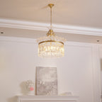 Xelra Chandelier Brass & Crystal