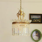 Xelra Chandelier Brass & Crystal