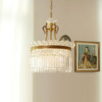Xelra Chandelier Brass & Crystal
