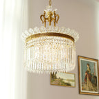 Xelra Chandelier Brass & Crystal