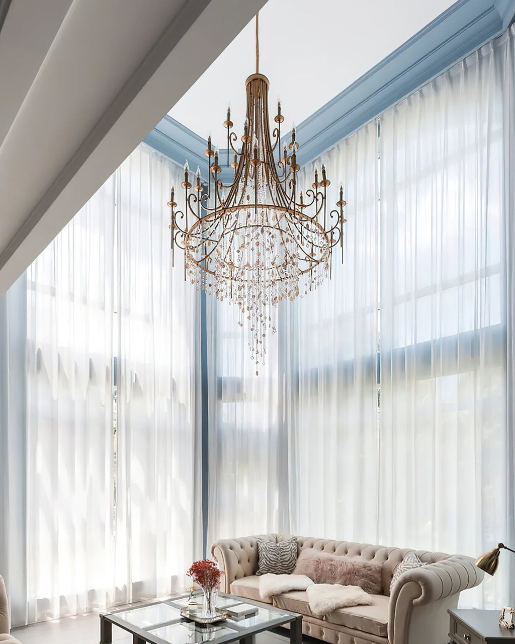 Errina Postmodern Luxury Shell Crystal Chandelier