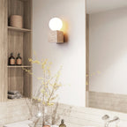 Eurlaean Cube-Base Travertine Wall Light