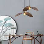 Muto Curved Art Pendant Light, Metal & Wood