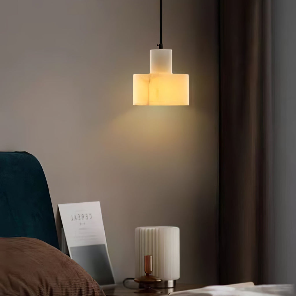 Alabaster  Pendant Lgiht Dual Cylindrical