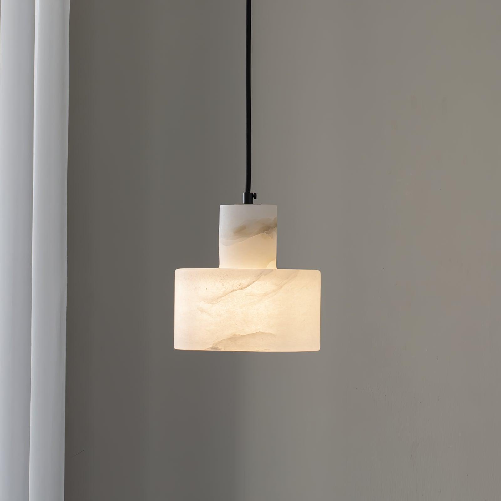 Alabaster  Pendant Lgiht Dual Cylindrical