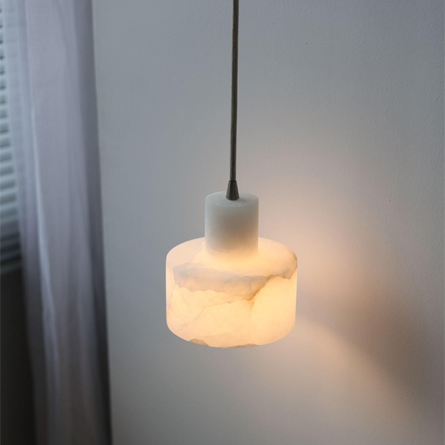 Alabaster  Pendant Lgiht Dual Cylindrical