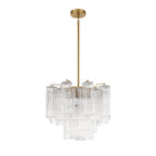 Lustra Murano Chandelier Glass Tube Layered Amber