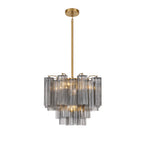 Lustra Murano Chandelier Glass Tube Layered Amber