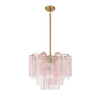 Lustra Murano Chandelier Glass Tube Layered Amber