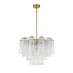 Lustra Murano Chandelier Glass Tube Layered Amber
