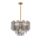 Lustra Murano Chandelier Glass Tube Layered Amber