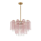 Lustra Murano Chandelier Glass Tube Layered Amber