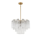 Lustra Murano Chandelier Glass Tube Layered Amber