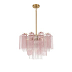 Lustra Murano Chandelier Glass Tube Layered Amber