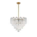Lustra Murano Chandelier Glass Tube Layered Amber
