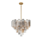 Lustra Murano Chandelier Glass Tube Layered Amber