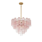 Lustra Murano Chandelier Glass Tube Layered Amber