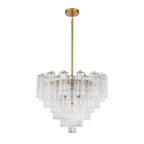 Lustra Murano Chandelier Glass Tube Layered Amber