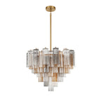 Lustra Murano Chandelier Glass Tube Layered Amber