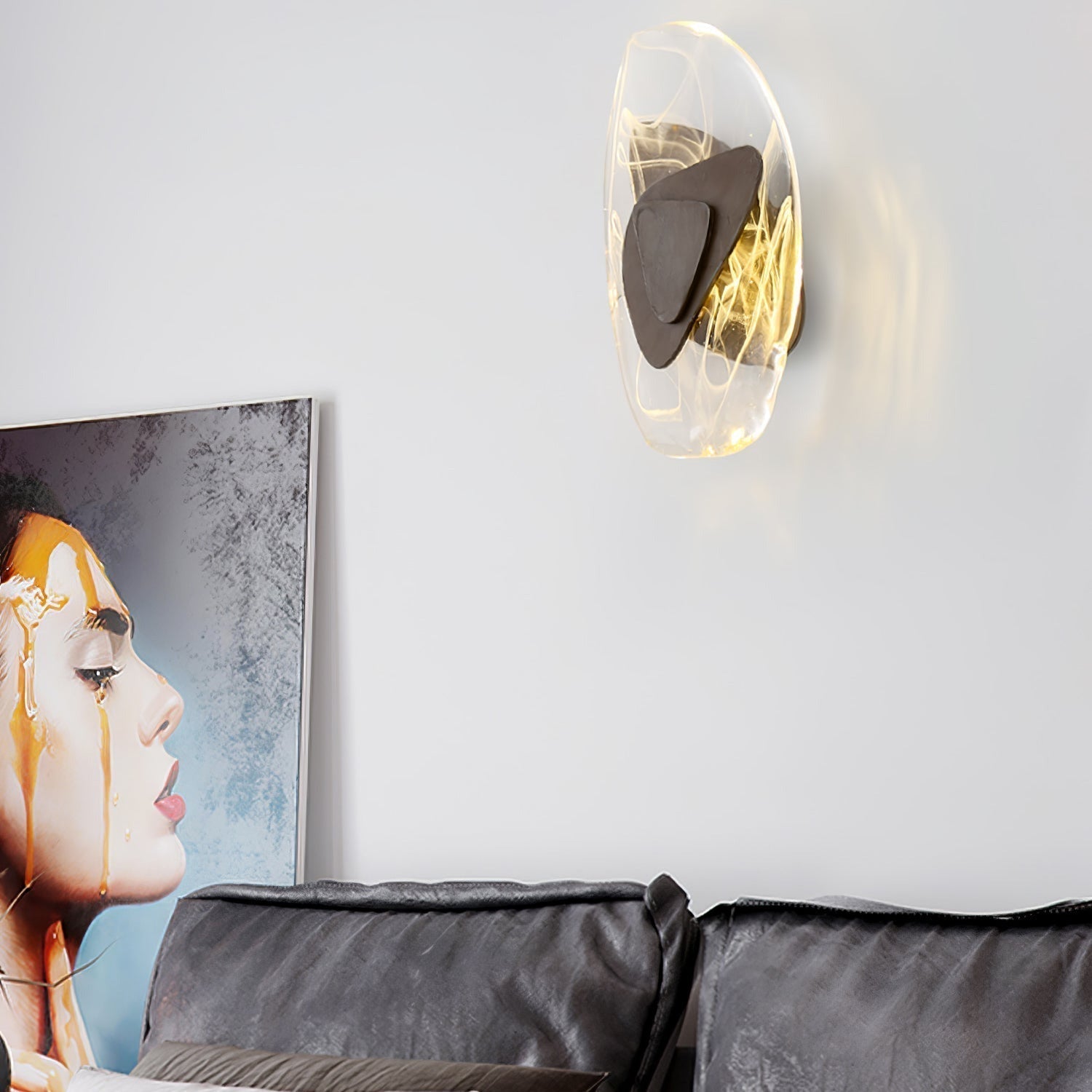 Beatrice Artistic Black Glass Wall Lamp