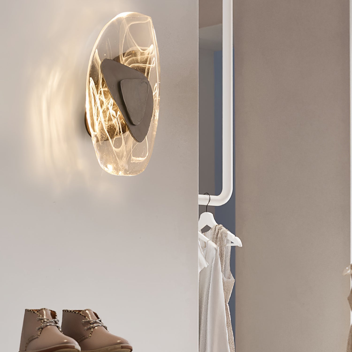 Beatrice Artistic Black Glass Wall Lamp