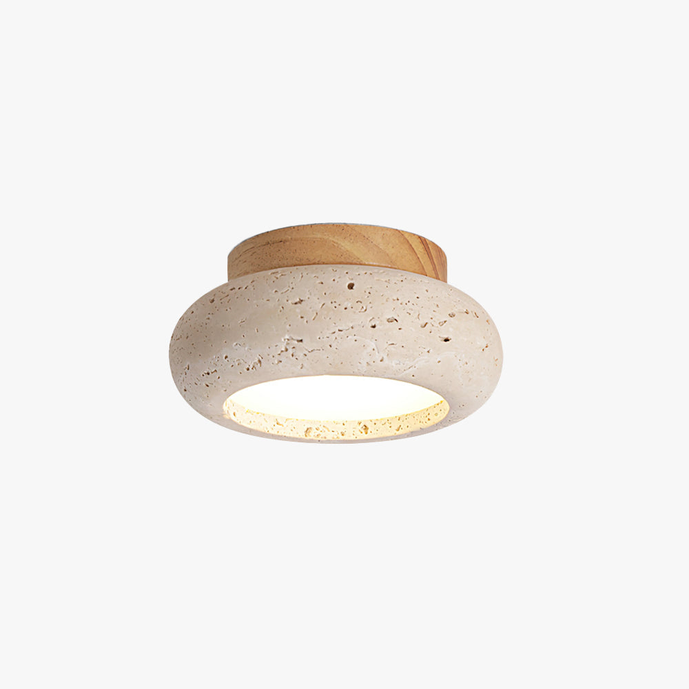 Ritta Mini Donut   Travertine Ceiling Light