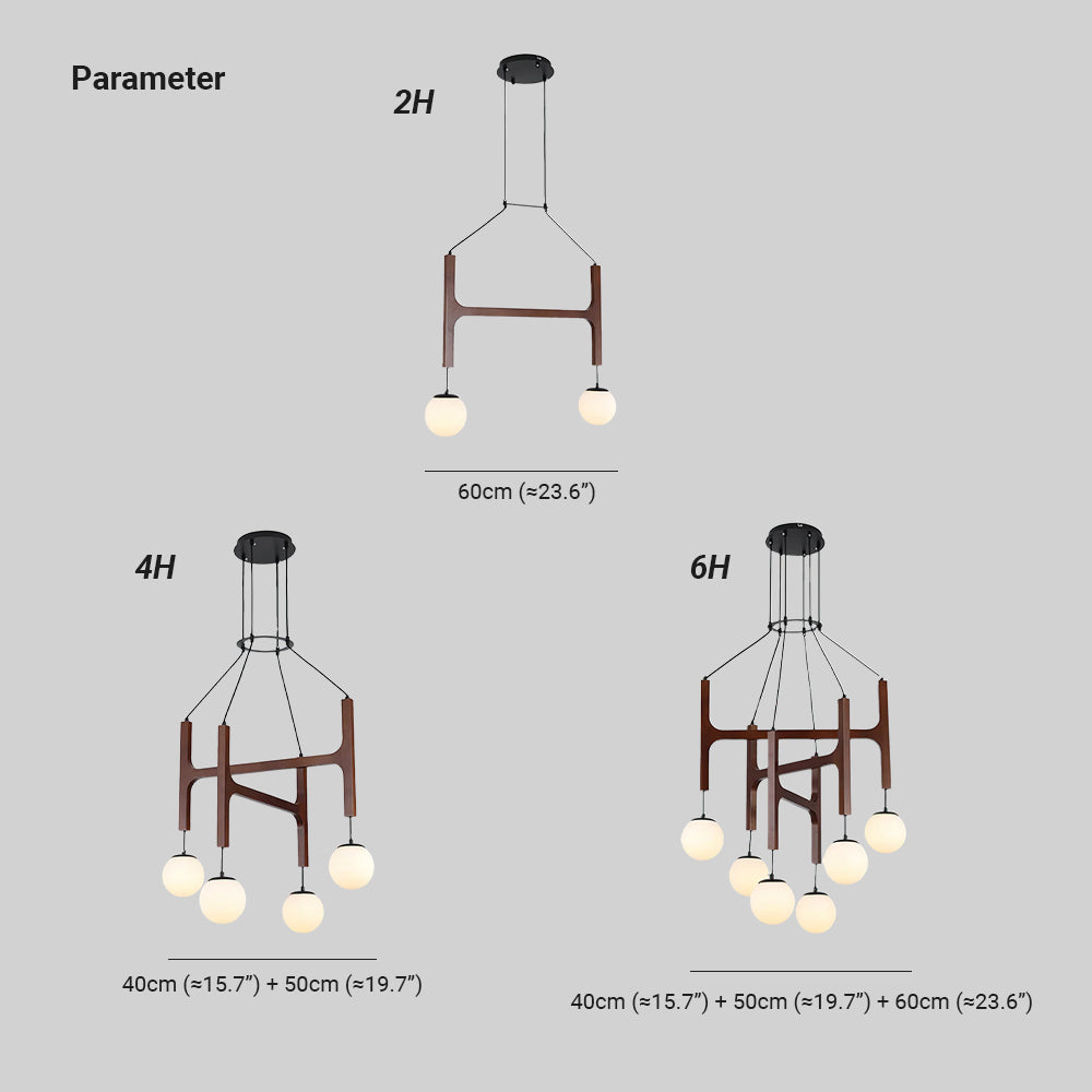 Terra Chandelier Geometric Wood