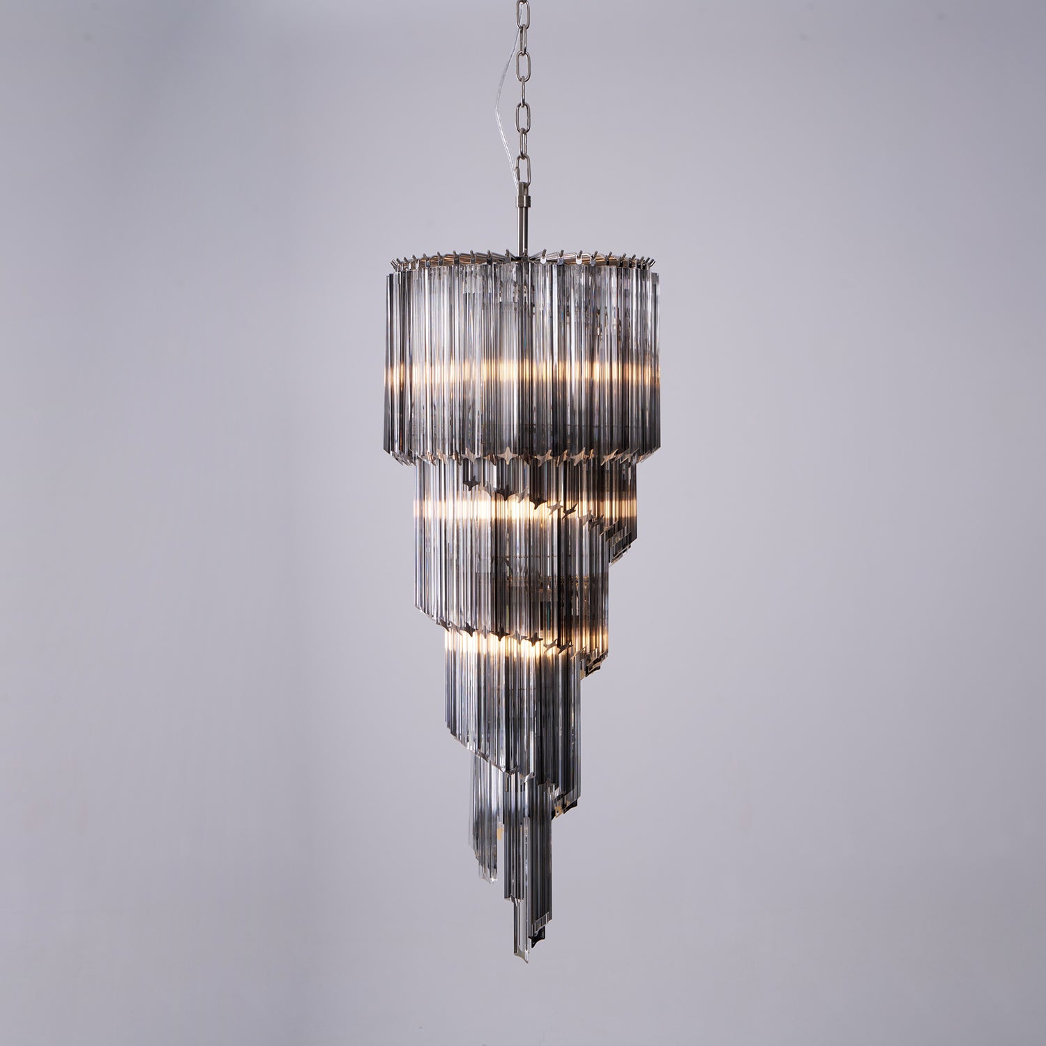 Aurora Chandelier Smoked Glass Spiral