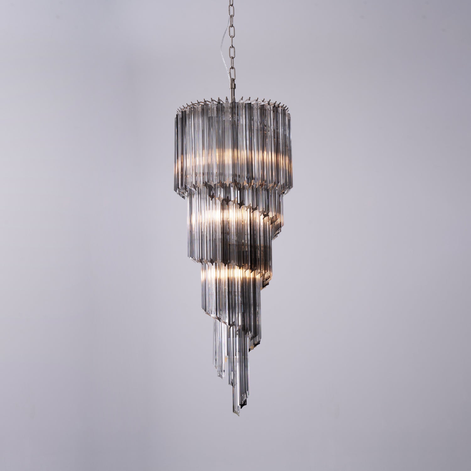 Aurora Chandelier Smoked Glass Spiral