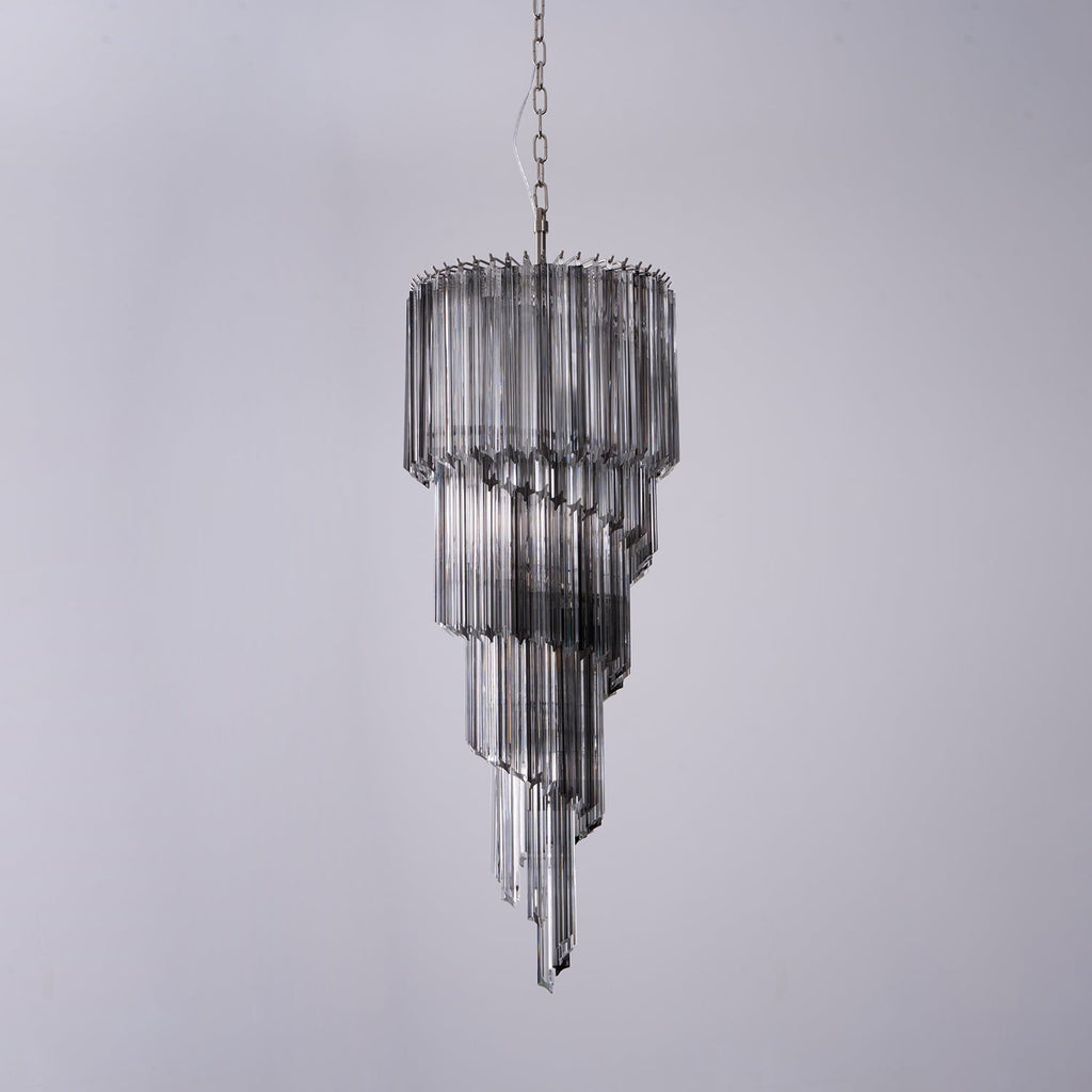 Aurora Chandelier Smoked Glass Spiral