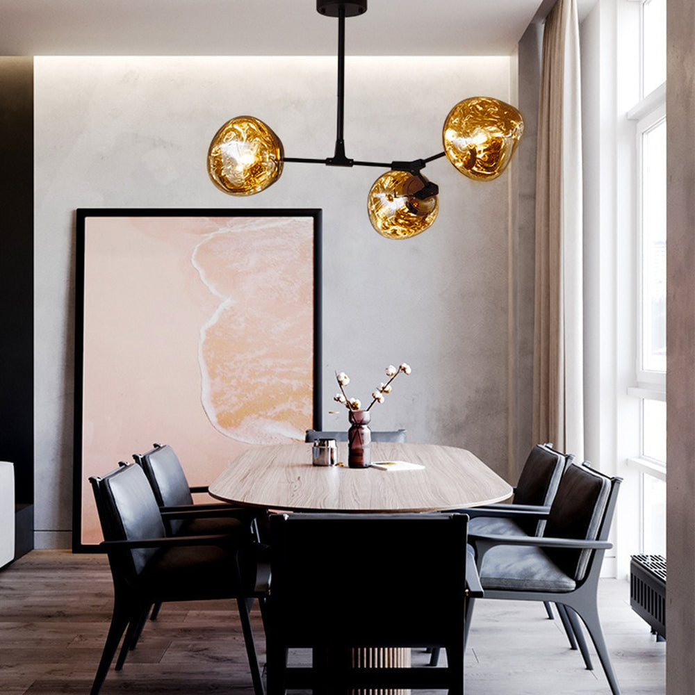 Arisha Modern Globe Lava 3 Pendant Light Fixture