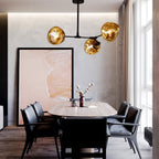 Arisha Modern Globe Lava 3 Pendant Light Fixture