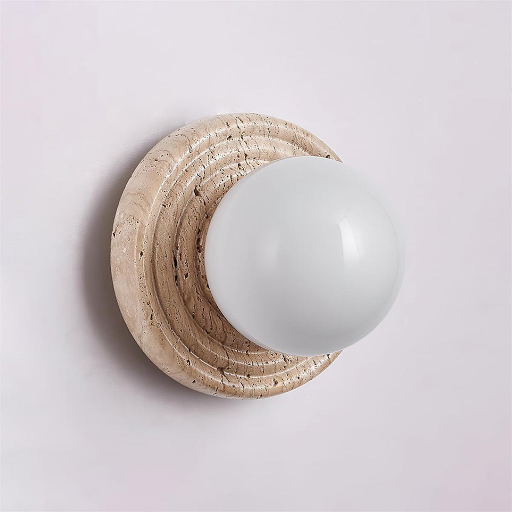 Dahlia Round Wall Lamp Travertine