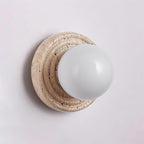 Dahlia Round Wall Lamp Travertine