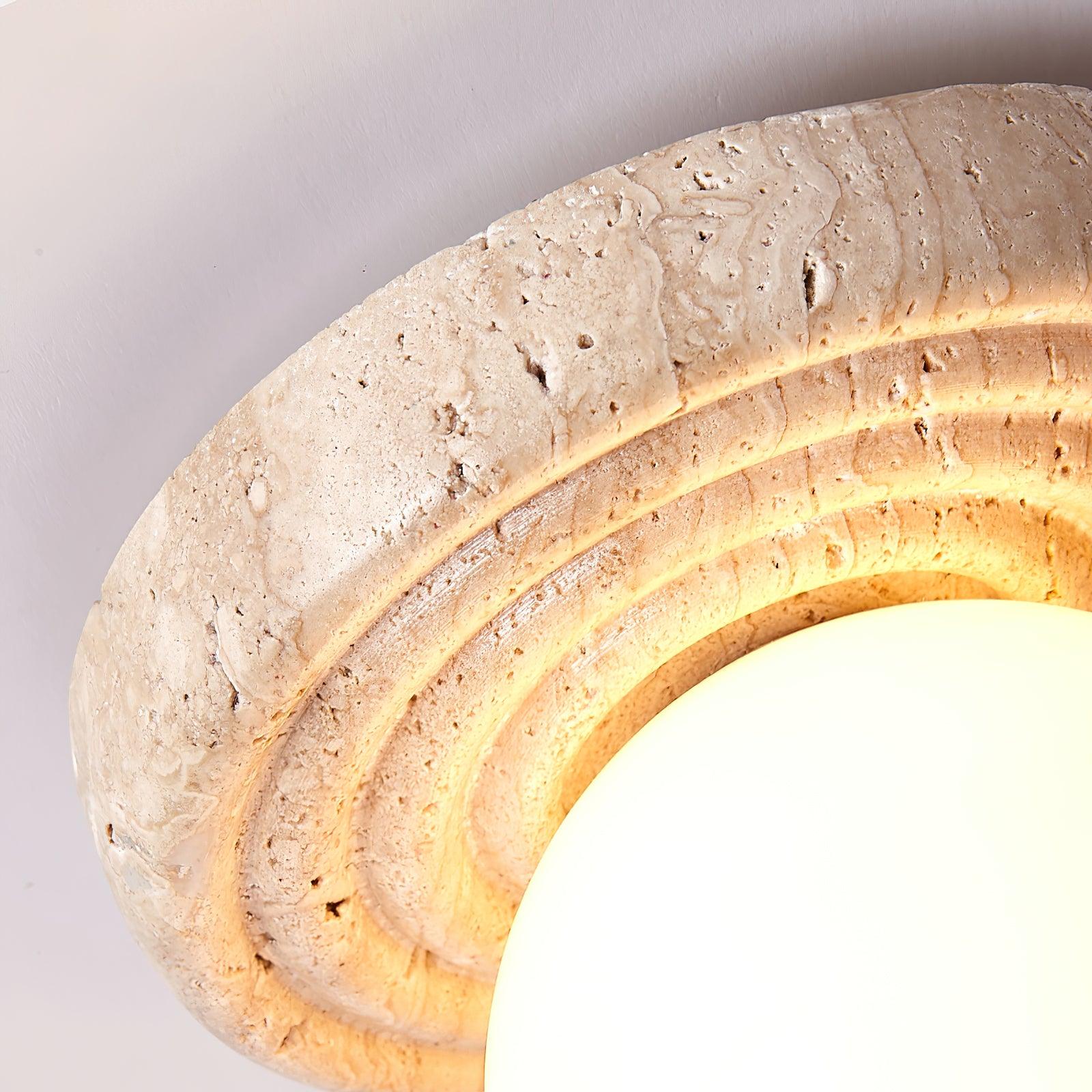 Dahlia Round Wall Lamp Travertine
