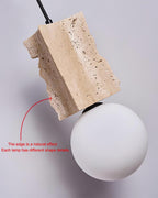 Ritta Irregulate Pendant Light Travertine