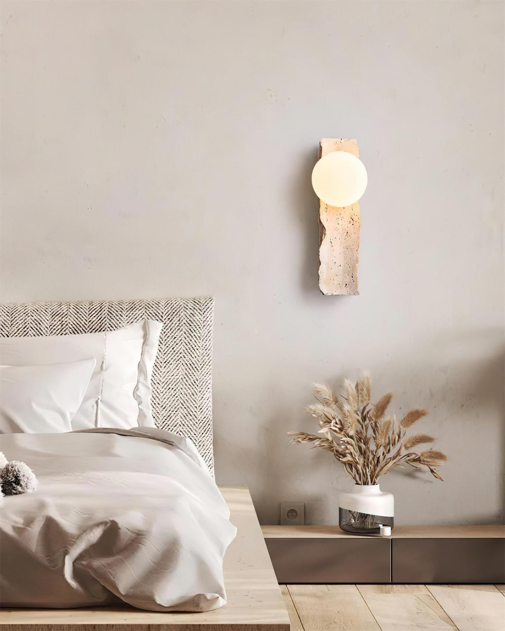 Obrio Travertine Wall Lamp