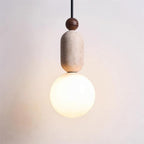 Gavon Glass & Travertine Pendant Lamp